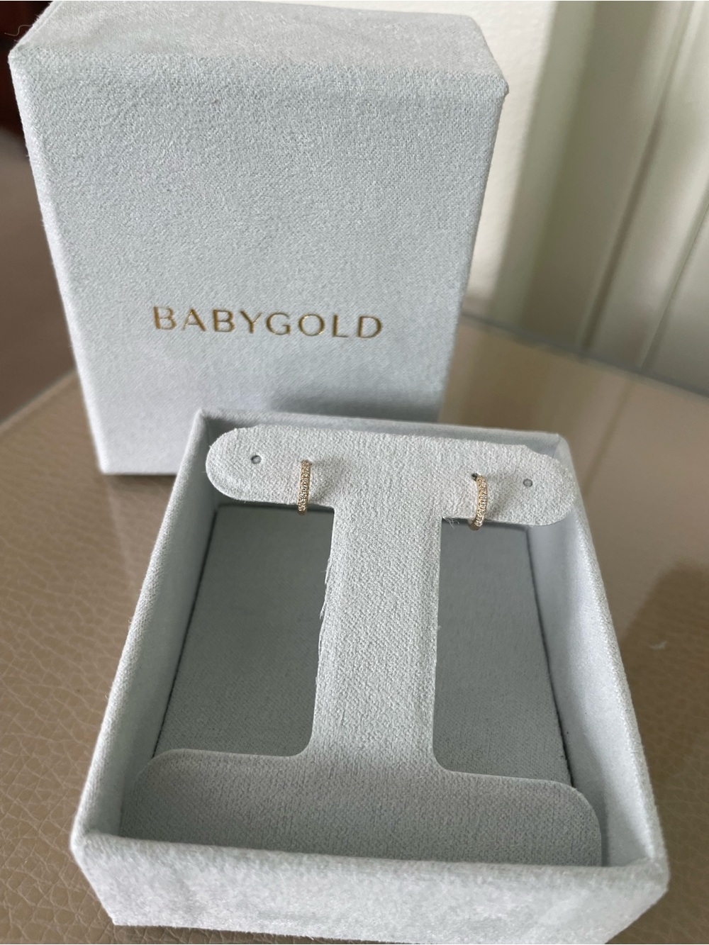 BabyGold Pave Huggie Hoop Earrings - Gold